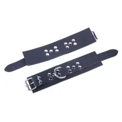 The Red Menottes En Cuir ULTRA Noires -FÉMINITÉS boutique menottes en cuir ultra noires 3