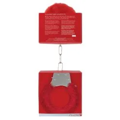 Ouch! Menottes PLEASURE FURRY Rouges -FÉMINITÉS boutique menottes pleasure furry rouges 3