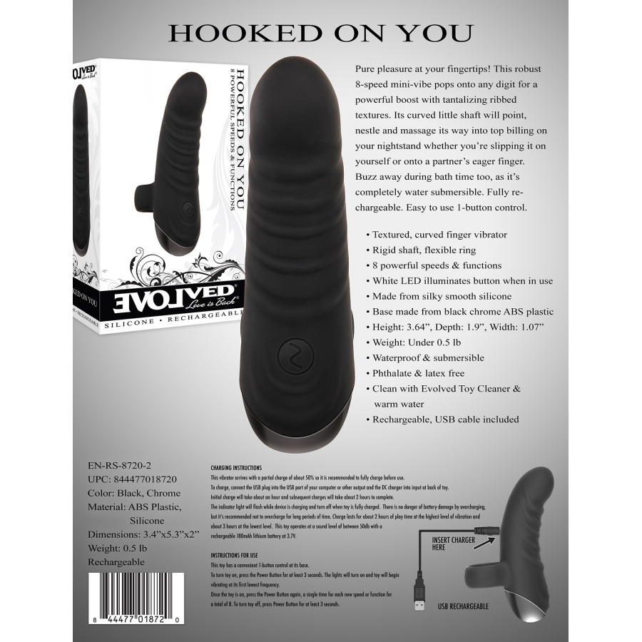 Evolved Mini Vibro Pour Doigt HOOKED ON YOU 8 Vibrations 4 Evolved Mini Vibro Pour Doigt HOOKED ON YOU 8 Vibrations – Image 4