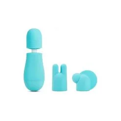 Rose Mini Wand JOYFUL 2 Embouts - Tête 30mm Bleu