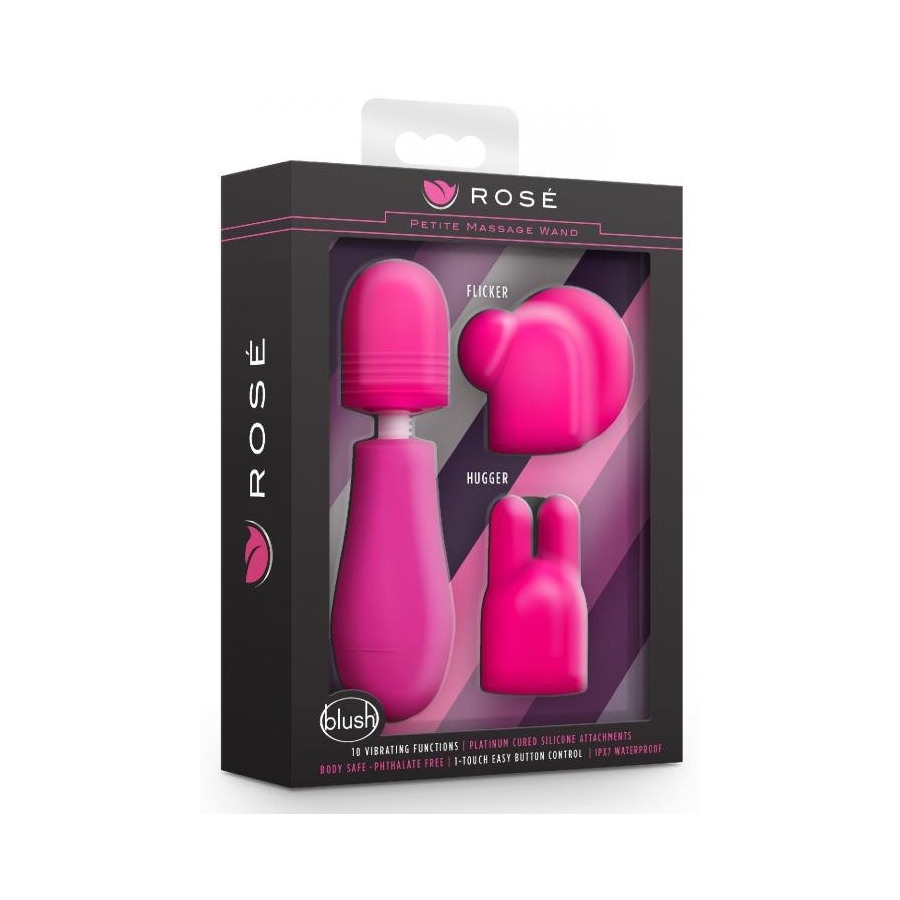 Mini Wand JOYFUL 2 Embouts - Tête 30mm Rose 2 Mini Wand JOYFUL 2 Embouts - Tête 30mm Rose – Image 2