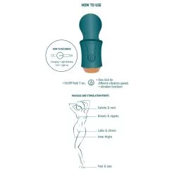 Xocoon Mini Wand TRAVELLER WAND 10.5cm Vert -FÉMINITÉS boutique mini wand traveller wand 105cm vert 5