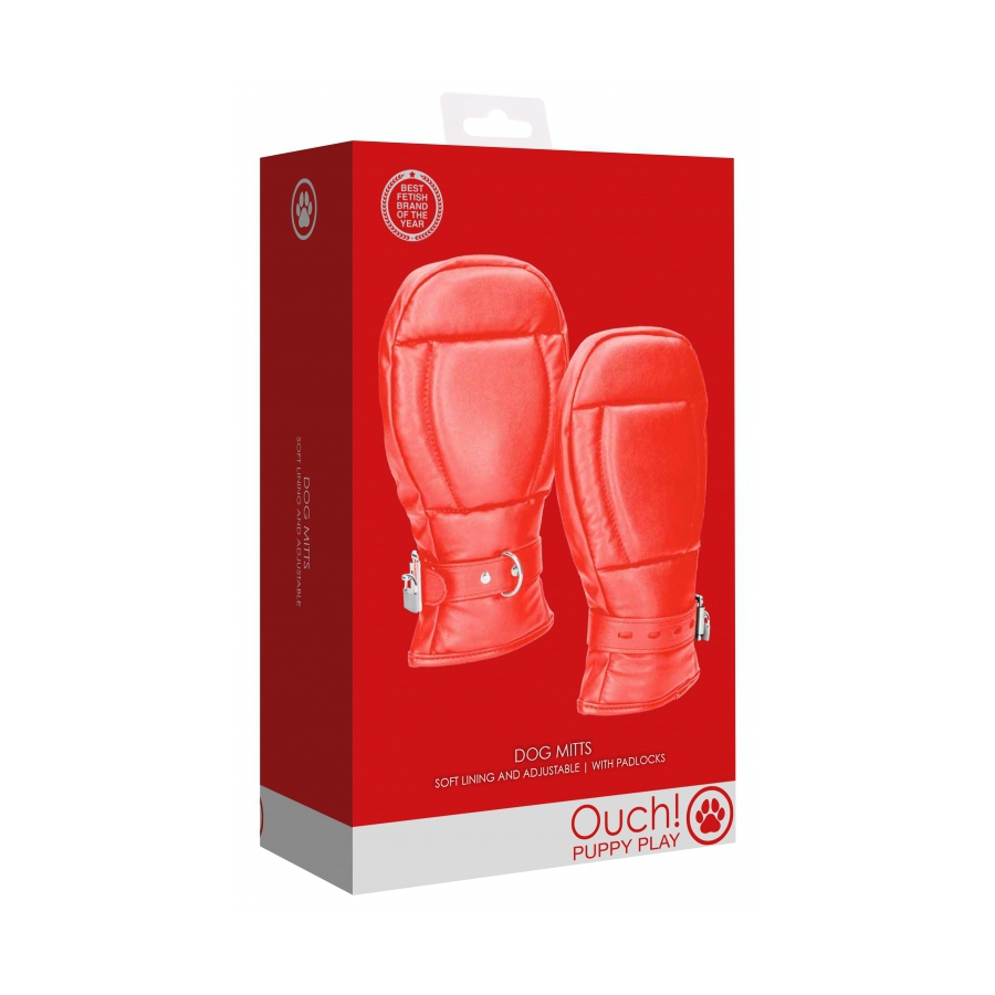 Ouch! Puppy Play Mitaines PUPPY PLAY Rouges 2 Ouch! Puppy Play Mitaines PUPPY PLAY Rouges – Image 2