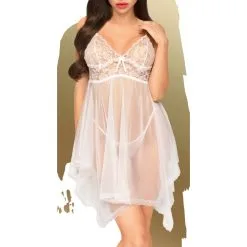 Penthouse Nuisette Naughty Doll - Blanche