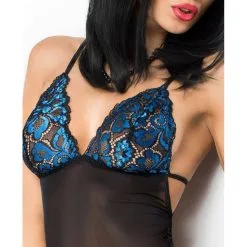 Chilirose Nuisette Dentelle Kimmy - Bleue -FÉMINITÉS boutique nuisette dentelle kimmy bleue 2