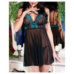 Chilirose Nuisette Maisha - Noire Et Bleue -FÉMINITÉS boutique nuisette maisha noire et bleue 2