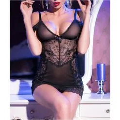Chilirose Nuisette Rebeka - Noire 7 Chilirose Nuisette Rebeka - Noire -FÉMINITÉS boutique nuisette rebeka noire 2