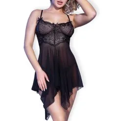 Chilirose Nuisette SAVERIA - Noire -FÉMINITÉS boutique nuisette saveria noire 3