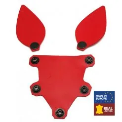 The Red Oreilles + Langue En Cuir PUPPY Rouge