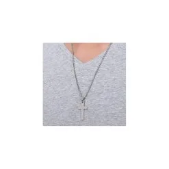 Malejewels Pendentif Croix CROSS Avec Chaine Argentée