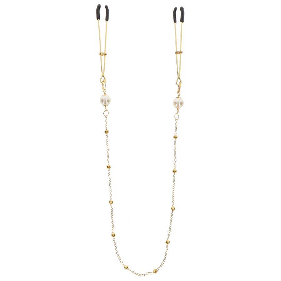 Pince-tétons Avec Chaîne TWEEZERS PEARLS Taboom Dorées 1 Pince-tétons Avec Chaîne TWEEZERS PEARLS Taboom Dorées