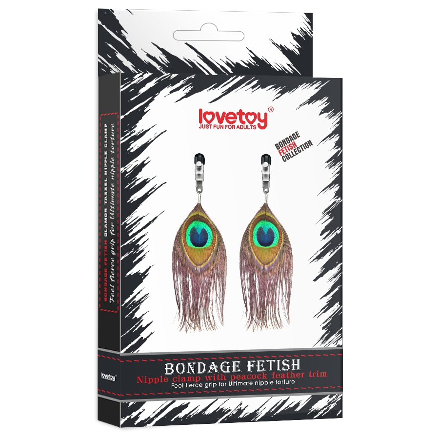 Lovetoy Pinces Pour Tétons Avec Plume De Paon 2 Lovetoy Pinces Pour Tétons Avec Plume De Paon – Image 2