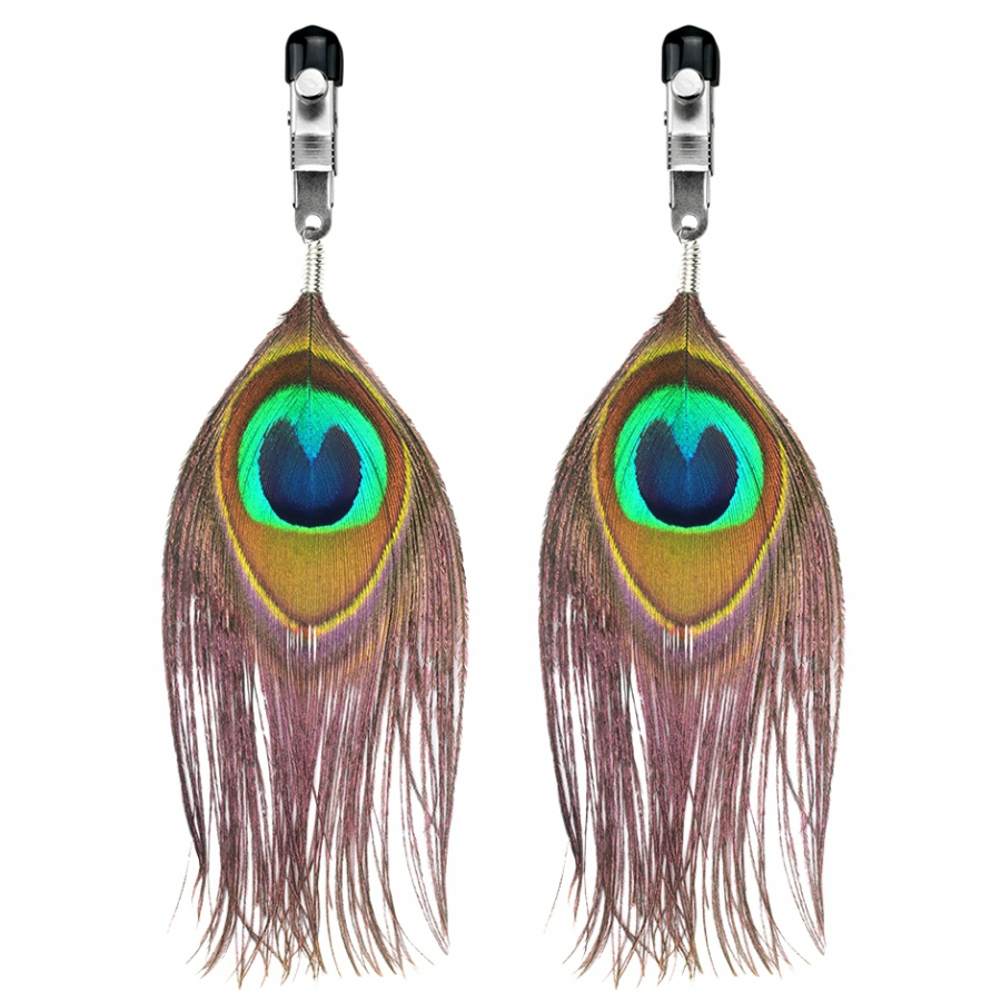 Lovetoy Pinces Pour Tétons Avec Plume De Paon 1 Lovetoy Pinces Pour Tétons Avec Plume De Paon