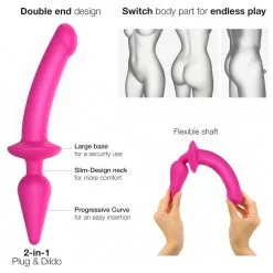 Plug Dildo SWITCH Strap-On-Me XXL 18 X 4cm Rose -FÉMINITÉS boutique plug dildo switch strap on me xxl 18 x 4cm rose 2