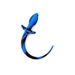 Kinky Puppy Plug Queue De Chien Silicone 7.5 X 3.1cm Noir-Bleu