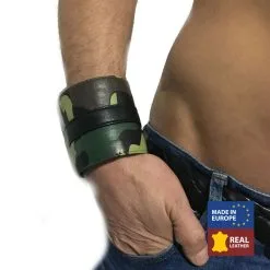 The Red Poignet Bracelet De Force En Cuir - Camouflage - Avec Zip