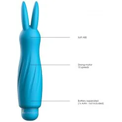 Luminous Rabbit SOFIA 13cm Turquoise -FÉMINITÉS boutique rabbit sofia 13cm turquoise 5
