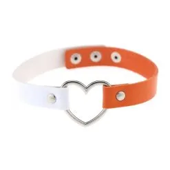 Generique Ras De Cou HEART DUO Blanc-Orange