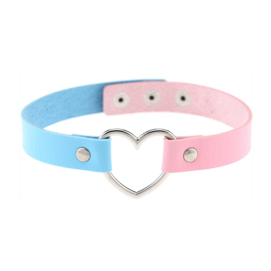 Generique Ras De Cou HEART DUO Bleu-Rose 1 Generique Ras De Cou HEART DUO Bleu-Rose