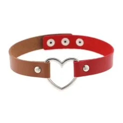Generique Ras De Cou HEART DUO Marron-Rouge