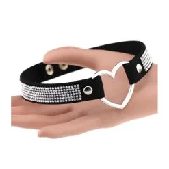 Joy Jewels Ras De Cou HEART STRASS Noir -FÉMINITÉS boutique ras de cou heart strass noir 2
