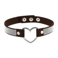 Joy Jewels Ras De Cou HEART STRASS Noir