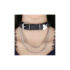 Joy Jewels Ras De Cou LOVE HEART CHAIN Noir -FÉMINITÉS boutique ras de cou love heart chain noir 3