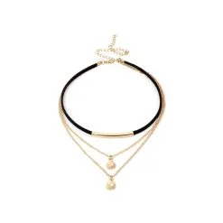 Joy Jewels Ras De Cou SHELL Noir-Doré