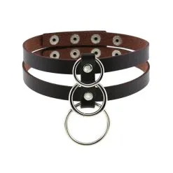 Joy Jewels Ras De Cou TRI RINGS Marron