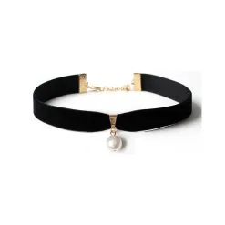 Joy Jewels Ras De Cou VELVET PEARL Noir