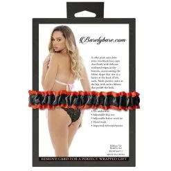 Barely Bare Ensemble Milya 2 Pièces - Noir -FÉMINITÉS boutique ribbon tie bralette set 3