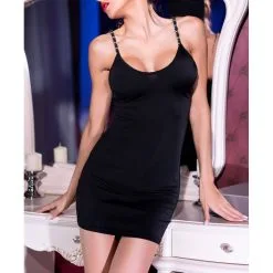 Chilirose Robe Courte Lexye - Noire -FÉMINITÉS boutique robe courte lexye noire 2