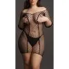 Le Desir Robe Grande Taille DUO NET SLEEVED - Noir