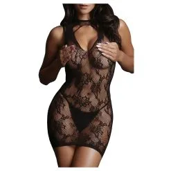Le Desir Robe HIGH NECK LACE Noir