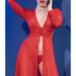 Chilirose Robe Ouverte Nuria - Rouge -FÉMINITÉS boutique robe ouverte nuria rouge 2