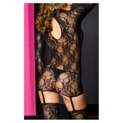 Musiclegs Robe Porte-jarretelles - Dentelle Noire -FÉMINITÉS boutique robe porte jarretelles dentelle noire 1