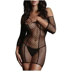 Le Desir Robe Sexy DUO NET SLEEVED Noir
