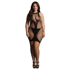 Le Desir Robe Sexy Grande Taille CONTRAST NET Noire -FÉMINITÉS boutique robe sexy grande taille contrast net noire 2