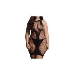 Le Desir Robe Sexy Grande Taille CONTRAST NET Noire