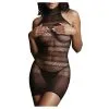 Le Desir Robe Sexy HIGH LACE NECK NET Noir