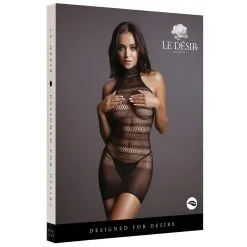 Le Desir Robe Sexy HIGH LACE NECK NET Noir -FÉMINITÉS boutique robe sexy high lace neck net noir 2