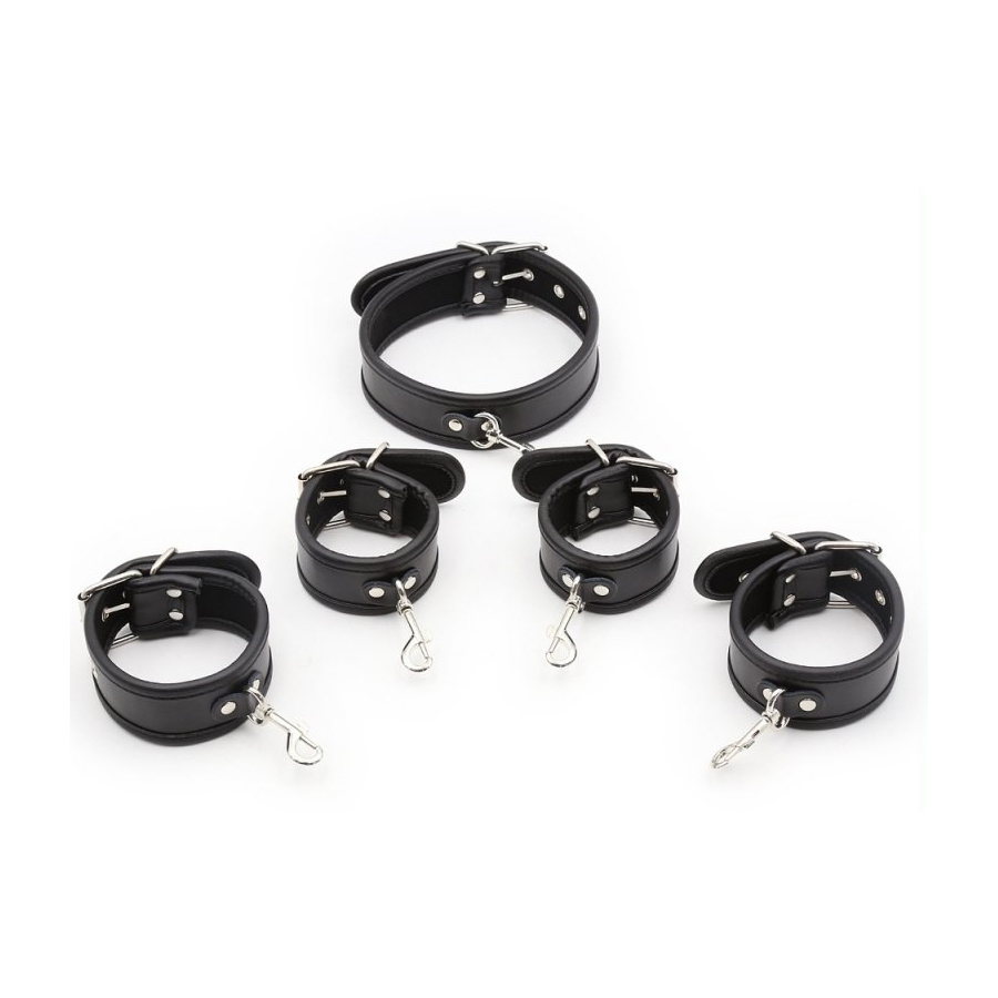 KINKgear Set De Restriction Collier Et Menottes Noir 2 KINKgear Set De Restriction Collier Et Menottes Noir – Image 2