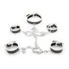 KINKgear Set De Restriction Collier Et Menottes Noir-Blanc