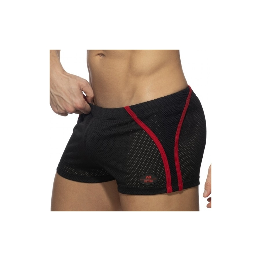 AD Fetish Short COMBI MESH Noir-Rouge 1 AD Fetish Short COMBI MESH Noir-Rouge