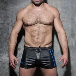 AD Fetish Short Festish Kango DOUBLE STRIPE Bleu -FÉMINITÉS boutique short festish kango double stripe bleu 2