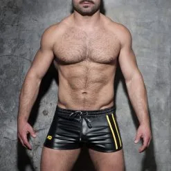 AD Fetish Short Festish Kango DOUBLE STRIPE Jaune -FÉMINITÉS boutique short festish kango double stripe jaune 2