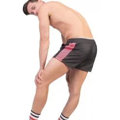 Barcode Berlin Short Fetish DARKO Noir-Rose -FÉMINITÉS boutique short fetish darko noir rose 4