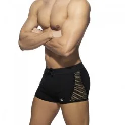 AD Fetish Short MESH STRIPED Noir -FÉMINITÉS boutique short mesh striped noir 3