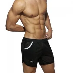 AD Fetish Short POCKET LONG ROCKY Noir-Blanc -FÉMINITÉS boutique short pocket long rocky noir blanc 4