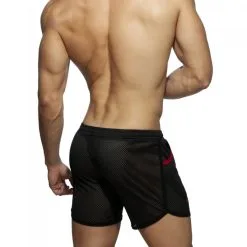 AD Fetish Short POCKET LONG ROCKY Noir-Rouge -FÉMINITÉS boutique short pocket long rocky noir rouge 3